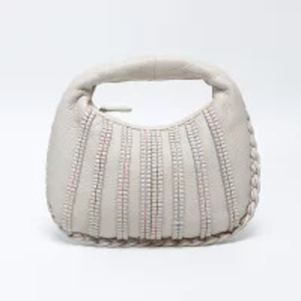 Bottega Veneta Hobo Bag Leather Handbag Ivory White